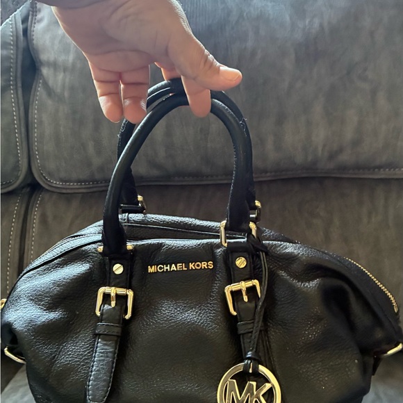 Michael Kors Black Satchel with Gold Accents - Picture 5 of 8